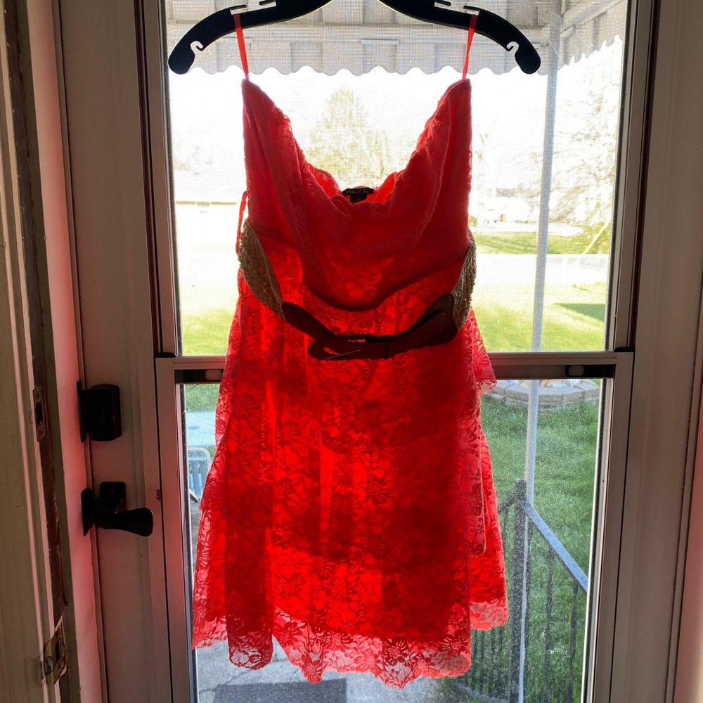 Rue21 Women's Coral Strapless Dress